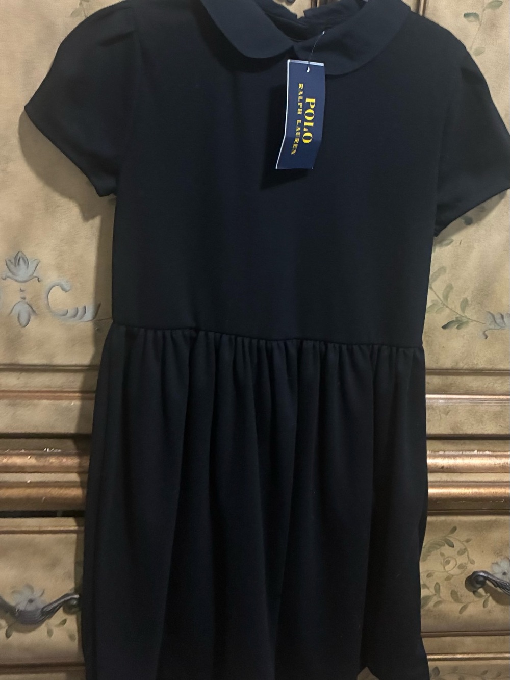 Polo by Ralph Lauren Girls' Dark Navy Peter Pan Collar Dress